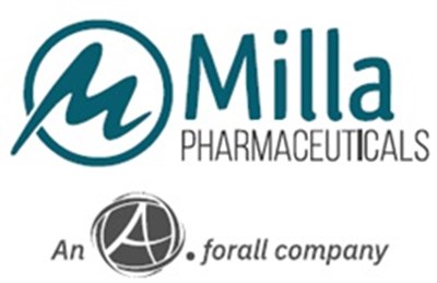image description - milla pharmaceuticals company logo