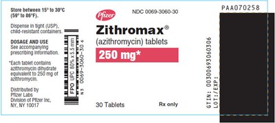 PRINCIPAL DISPLAY PANEL - 250 mg - 30 Tablet Bottle Label - zithromax 03