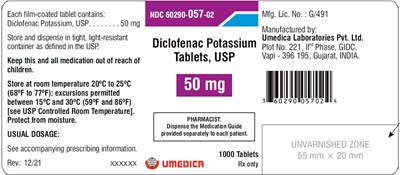 HDPE Bottle of 1000s - diclofenac potassium 1000s label