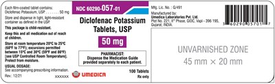 HDPE Bottle of 100s - diclofenac potassium 100s label