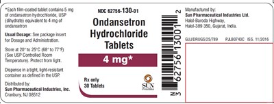 Spl-ondansetron-hcl-label-4mg (Spl Ondansetron HCl Label 4mg)
