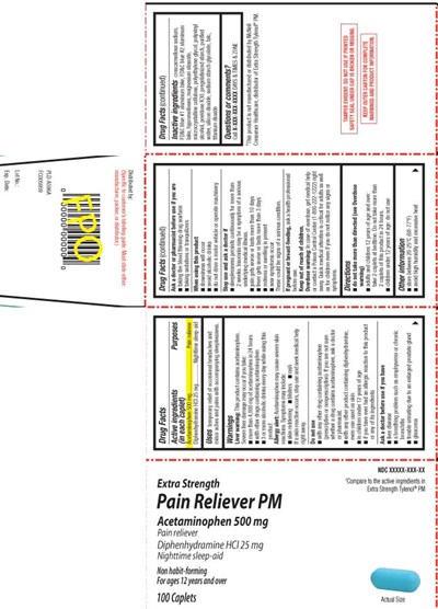Acetaminophen 500 mg, Diphenhydramine HCl 25 mg (Apap Pm Caplet Tcb 1)