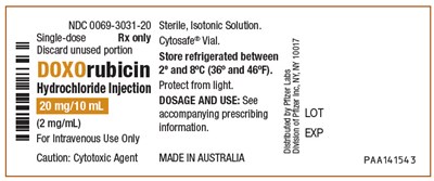 PRINCIPAL DISPLAY PANEL - 20 mg/10 mL Vial Label - doxorubicin 07