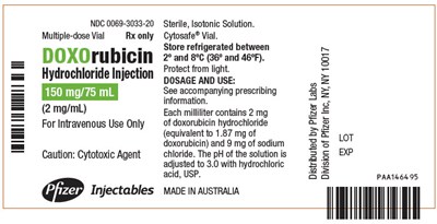 PRINCIPAL DISPLAY PANEL - 150 mg/75 mL Vial Label - doxorubicin 11