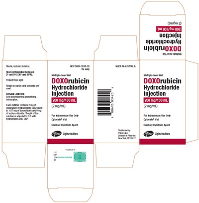 PRINCIPAL DISPLAY PANEL - 200 mg/100 mL Vial Carton - doxorubicin 14