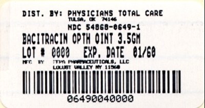 Bacitracin Carton Label (0649)