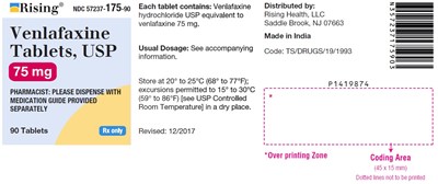 venlafaxine-fig4.jpg PACKAGE LABEL-PRINCIPAL DISPLAY PANEL - 75 mg (90 Tablets Bottle) - venlafaxine fig4