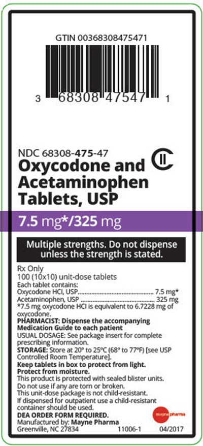 oxy-apap-05.jpg PRINCIPAL DISPLAY PANEL - 7.5 mg/325 mg Tablet Bottle Label - oxy apap 05