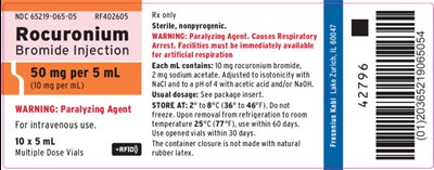 roc04-0006-07.jpg PACKAGE LABEL – PRINCIPAL DISPLAY PANEL – Rocuronium 5 mL Multiple Dose Vial Tray Label - roc04 0006 07