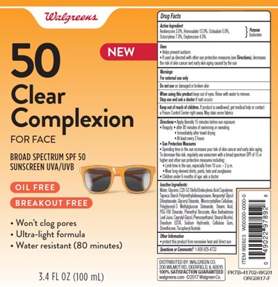 Principal Display Panel50clearcomplexionfor Facespf 50sunscreen Uva/uvb3.4 Fl Oz (100 mL) (Wag Sun Clear Face Lot Spf50 34oz 01)
