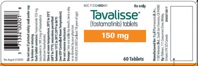 tavalisse-03.jpg PRINCIPAL DISPLAY PANEL - 150 mg Tablet Bottle Label - tavalisse 03