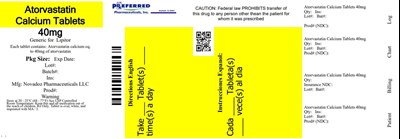 Atorvastatin Calcium Tablets 40mg (Atorvastatin 40mg 90s Container Label)
