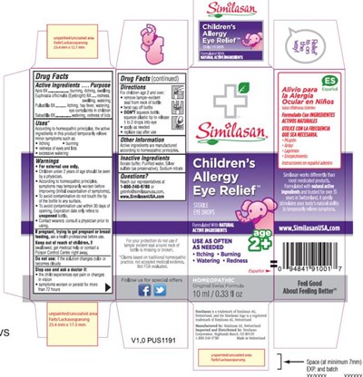 Similasanchildren’s Allergy Eye Reliefsterile Eye Drops10 mL / 0.33 Fl Oz (Childrens Allergy Eye Relief 01)