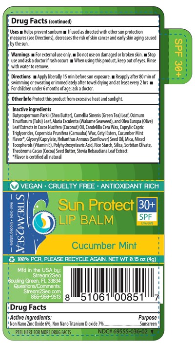 Sun Protect Lip Balm Cucumber Mint (Label)