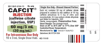 Cafcit Injection container label 462-709-00 - cafcit injection 3
