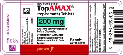 PRINCIPAL DISPLAY PANEL - 200 mg Tablet Bottle Label - topamax 07