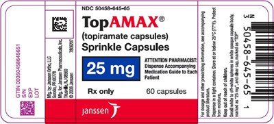 PRINCIPAL DISPLAY PANEL - 25 mg Capsule Bottle Label - topamax 09