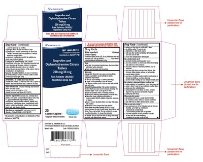PACKAGE LABEL-PRINCIPAL DISPLAY PANEL - 200 mg/38 mg (20 Coated Caplets) Bottle Carton Label - diphenibuprofen fig2