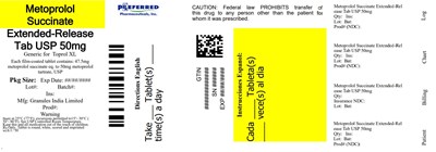 Metoprolol Succinate Extended-release Tab Usp 50mg (Meto 50mg 100s)