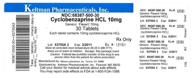 cyclobenzaprine_10mg.jpg Label Image for 10mg - cyclobenzaprine 10mg