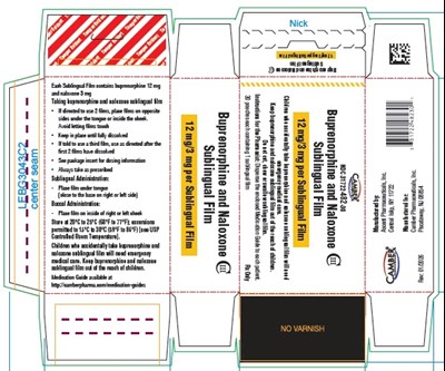 Buprenorphine And Naloxone Sublingual Film 8 mg/2 mg (12 3mg)