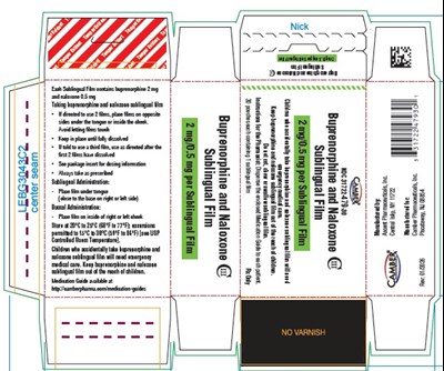 Buprenorphine And Naloxone Sublingual Film 8 mg/2 mg (2 0.5mg)