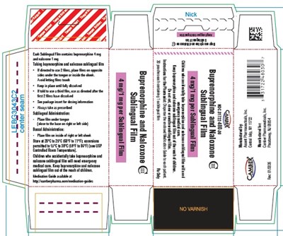 Buprenorphine And Naloxone Sublingual Film 8 mg/2 mg (4 1mg)