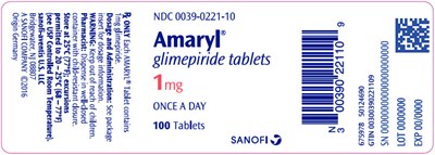 PRINCIPAL DISPLAY PANEL - 1 mg Tablet Bottle Label - amaryl 02