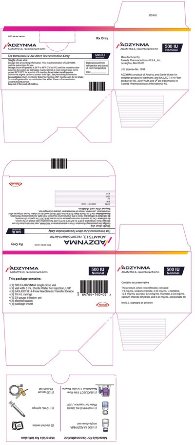 adzynma-29.jpg PRINCIPAL DISPLAY PANEL - 500 IU Kit Carton - adzynma 29