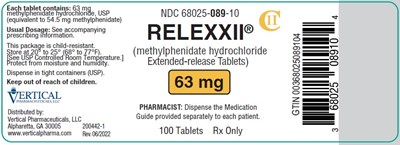 relexxii-methylphenidate-hydrochloride-extended-re-10.jpg RELEXXII 63 mg 100ct Bottle Label - relexxii methylphenidate hydrochloride extended re 10