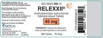 relexxii-methylphenidate-hydrochloride-extended-re-8.jpg RELEXXII 45 mg 100ct Bottle Label - relexxii methylphenidate hydrochloride extended re 8