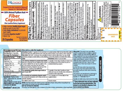 119160PVLR_ol.jpg DRxChoice Natural Psyllium Husk 25 Fiber Capsules - 119160PVLR ol