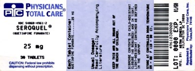 Seroquel 25mg Package Label (4961)