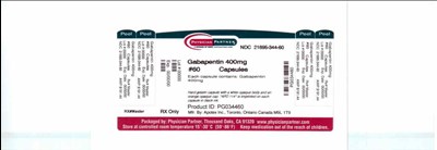 344.jpg image of Gabapentin 400 mg package label - 344