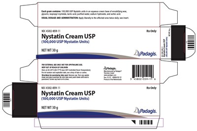 A White Nystatin Cream Usp Package With Blue And Black Text (Carton)