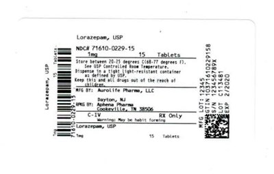 Bottle Label 1 mg (71610 0229 15)