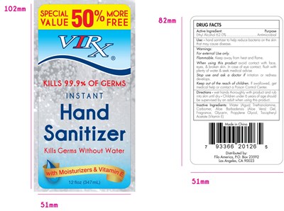 Image Of Container (Virxinstanthandsanitizer12oz)