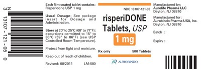 risperidone-fig3.jpg PACKAGE LABEL.PRINCIPAL DISPLAY PANEL - 1mg (500 Tablets Bottle) - risperidone fig3