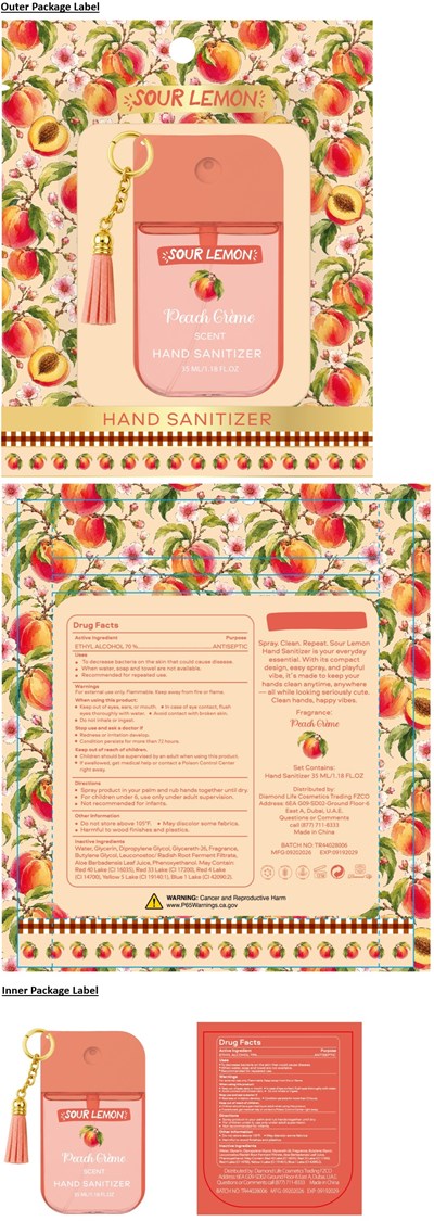 Hand Sanitizer Peach Creme Scent (87247490 1)
