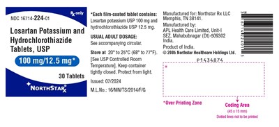 losartanhctz-fig2.jpg PACKAGE LABEL-PRINCIPAL DISPLAY PANEL - 100 mg/12.5 mg (30 Tablets Bottle) - losartanhctz fig2