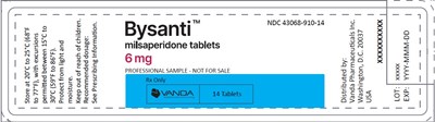 14 Tablets 6mg Bottle Label (Milsaperidone 19)