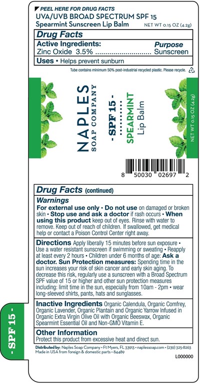 Spf 15 Spearmint Lip Balm Label (Eh Agl Spearmint Spf15 07 24 For Fda)