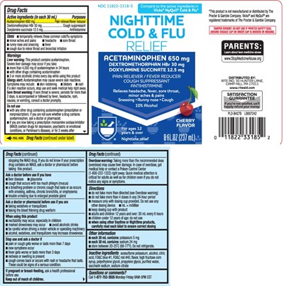 Acetaminophen 650 mg, Dextromethorphan HBr 30 mg, Doxylamine Succinate 12.5 mg - nighttime cold flu chery liquid 1