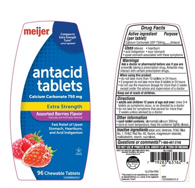 Meijer Extra Strength 96 Chewable Tablets Assorted Berries (102ab96pvlflb)