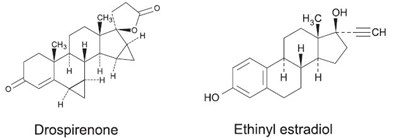 Drospirenone And Ethinyl Estradiol Structural Formula (Image 01)