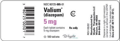 PRINCIPAL DISPLAY PANEL - 5 mg Tablet Bottle Label - valium 03
