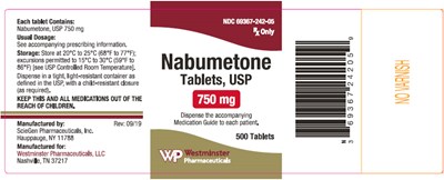 nabumetone-05.jpg PRINCIPAL DISPLAY PANEL - 750 mg Tablet Bottle Label - nabumetone 05