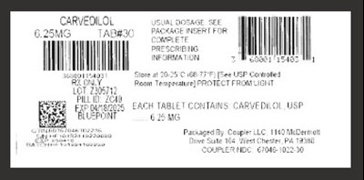 label - carvedilol6.25mg