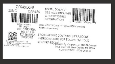label - ziprasidone20mg