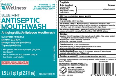 Eucalyptol (0.092%) Menthol (0.042%) Methyl Salicylate (0.060%) Thymol (0.064%) (Mouthwash Blue Mint 1)